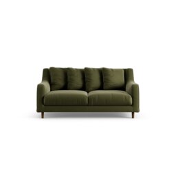 Habitat Swift Velvet 2 Seater Sofa - Moss Green - Dark Leg - thumbnail 1