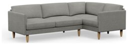 Hutch Slim Fabric Curve Arm 5 Seater Corner Sofa - Dove Grey - thumbnail 1
