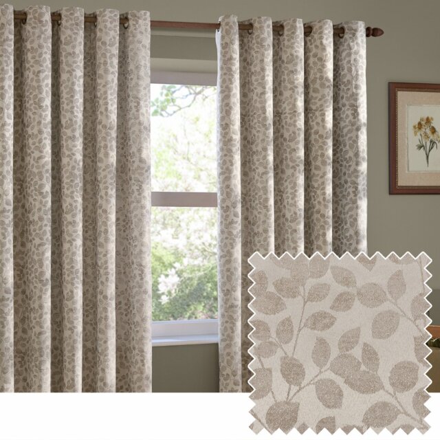 Wylder Grace Leaf Eyelet Curtains - Natural - 168x183cm - image 1