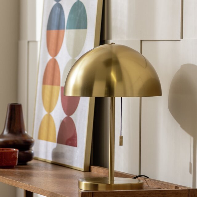 Habitat Mushroom 40cm Metal Table Lamp - Brushed Brass - image 1
