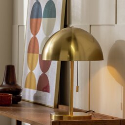 Habitat Mushroom 40cm Metal Table Lamp - Brushed Brass - thumbnail 2
