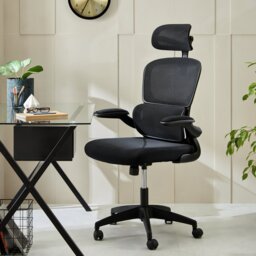 Habitat Oxley Mesh Office Chair - Black - thumbnail 2