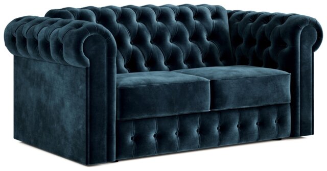 Jay-Be Chesterfield Velvet 2 Seater Sofa Bed - Ink Blue - image 1