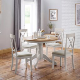 Julian Bowen Davenport Solid Wood 4 Seater Dining Table-Grey - thumbnail 2