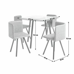 Argos Home Elsie Chrome Dining Table & 4 Charcoal Chairs - thumbnail 2