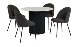 Argos Home Black Dining Table & 4 Charcoal Chairs