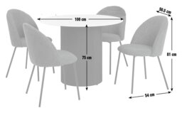 Argos Home Black Dining Table & 4 Charcoal Chairs - thumbnail 2