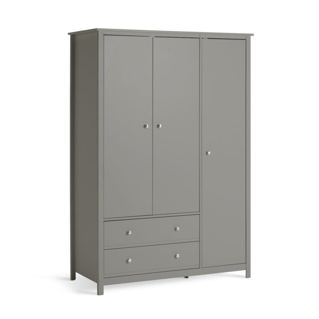 Habitat Brooklyn 3 Door Wardrobe - Grey - image 1