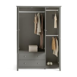 Habitat Brooklyn 3 Door Wardrobe - Grey - thumbnail 2