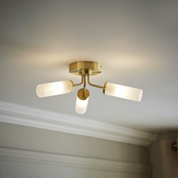 ValueLights Canya Metal 3-Light Flush Ceiling Light - Gold - thumbnail 1