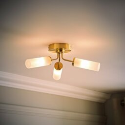 ValueLights Canya Metal 3-Light Flush Ceiling Light - Gold - thumbnail 2