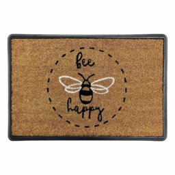 Mighty Mats Rubber Bee Happy  Doormat - 40x60cm - thumbnail 2