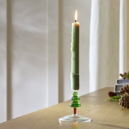 Habitat Christmas Tree Glass Shaped Candle Holder - Green - thumbnail 1