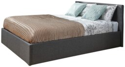 GFW End Lift Double Fabric Ottoman Bed - Grey - thumbnail 1