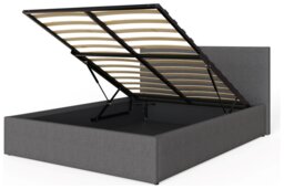 GFW End Lift Double Fabric Ottoman Bed - Grey - thumbnail 2