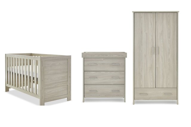 Obaby Nika 3 Piece Nursery Furniture Set - Grey Wash - image 1