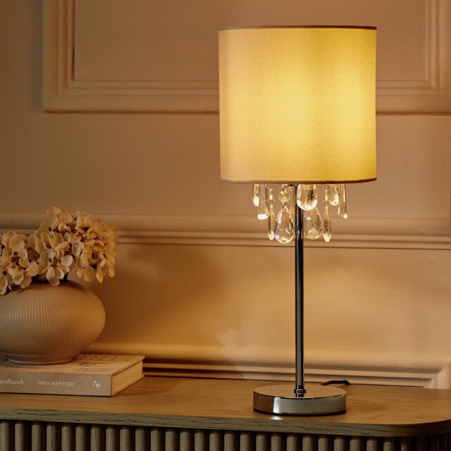 Argos Home Sophia Beaded Shade Table Lamp - Cream - image 1