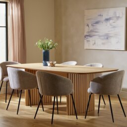 Habitat Crishel Oak Dining Table And 6 Natural Chairs - thumbnail 1