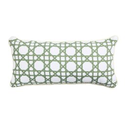 Habitat Bamboo Print Cushion White & Green - 60x30cm - thumbnail 2