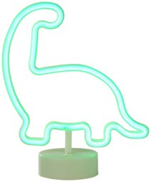 Glow Neon Effect Dinosaur LED Kids Table Lamp - White - thumbnail 2