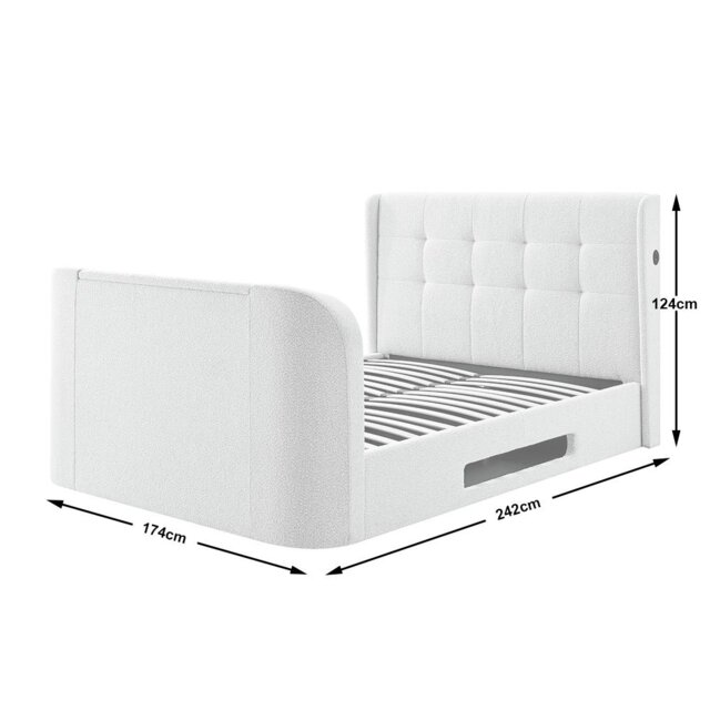 Koble Wafer Double Smart TV Bed - Cream - image 1