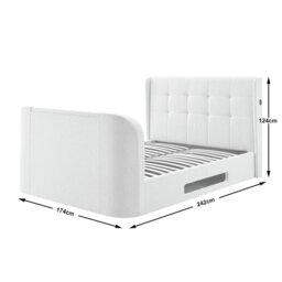 Koble Wafer Double Smart TV Bed - Cream - thumbnail 1
