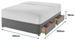 Silentnight Small Double 4 Drawer Divan Bed Base - Grey - thumbnail 2