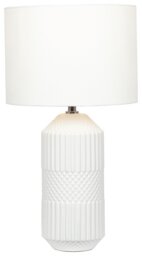 Pacific Meribel Ceramic Geo Textured Tall Table Lamp - White - thumbnail 2