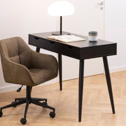 Furniture To Go Neptun 3 Drawer Office Desk - Black - thumbnail 1