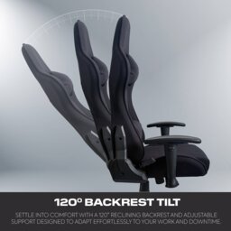 X Rocker Alpha Fabric Office Gaming Chair- Black - thumbnail 2