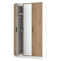 Livara ReadyAssembled Tofino 3 Door Mirror Wardrobe-WhiteOak - thumbnail 2