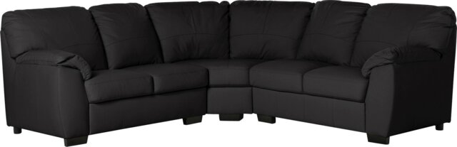 Argos Home Milano Leather Corner Sofa - Black - image 1