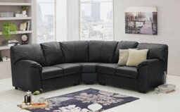 Argos Home Milano Leather Corner Sofa - Black - thumbnail 2