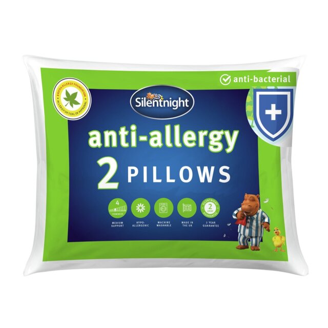 Silentnight Anti-Allergy Medium/ Soft Pillow - 2 Pack - image 1