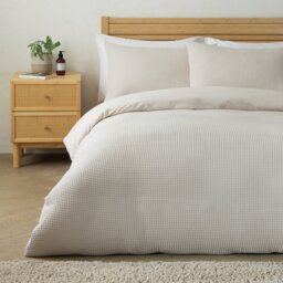 Habitat Chunky Waffle Cream Bedding Set - Double - thumbnail 1