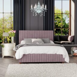 LLB Estella Velvet Double Ottoman Bedframe - Blush - thumbnail 2