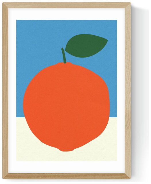 East End Prints Orange Oak Frame Art Print - A3 - image 1