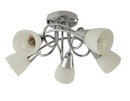 Argos Home Curico 5 Light Ceiling Light - Chrome & Glass - thumbnail 2