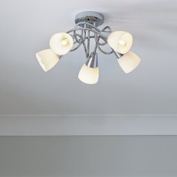 Argos Home Curico 5 Light Ceiling Light - Chrome & Glass - thumbnail 1