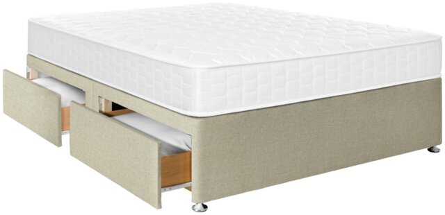 Argos Home Elmdon Kingsize 4 Drawer Divan Bed - Natural - image 1