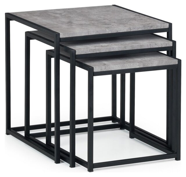 Julian Bowen Staten Nest of 3 Tables - Black & Grey - image 1