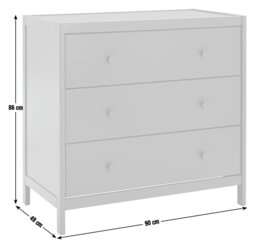 Habitat Bronte 3 Drawer Chest - Green - thumbnail 2