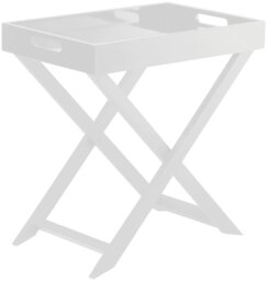 Habitat Oken Folding Side Table - White - thumbnail 1