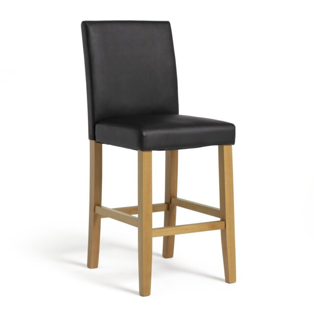 Argos Home Winslow Faux Leather Bar Stool - Black - image 1