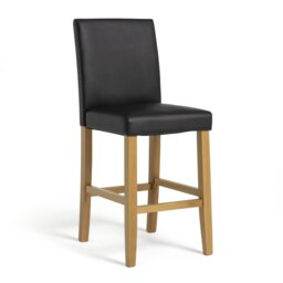 Argos Home Winslow Faux Leather Bar Stool - Black - thumbnail 1