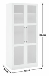 Habitat Hamburg 2 Door Double Glass Wardrobe - White - thumbnail 2