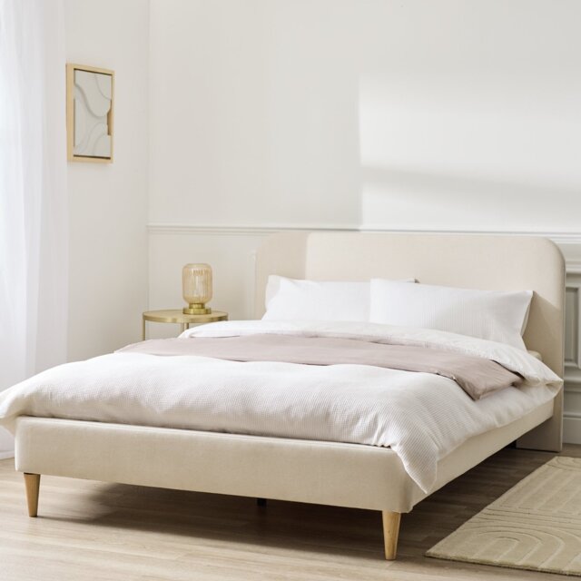 Argos Home Mya Small Double Fabric Bed Frame - Natural - image 1