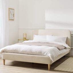 Argos Home Mya Small Double Fabric Bed Frame - Natural - thumbnail 1