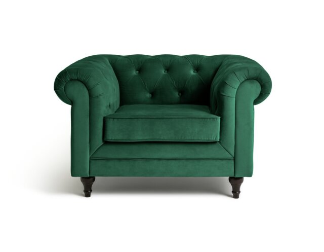 Habitat Chesterfield Velvet Armchair - Green - image 1