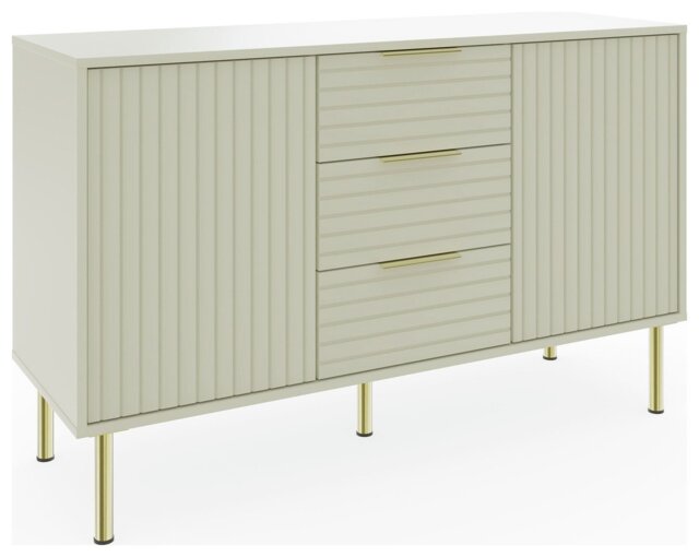 GFW Nervata 2 Door 3 Drawer Sideboard - Ivory - image 1